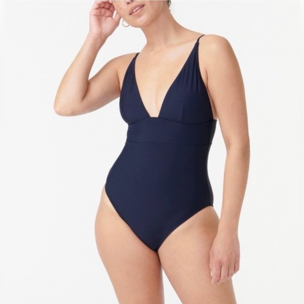 NWT J. Crew Plunge V-Neck One Piece, 10